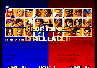 HERE COMES CHALLENGER on the character select screen